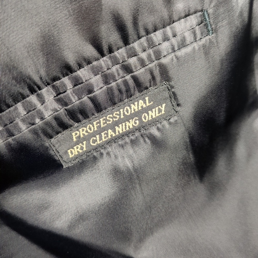 Petrocelli 50R 44Wx32L Black Stripe Wool Blend Mens 2PC Set Pant Suit Coat - Picture 7 of 11